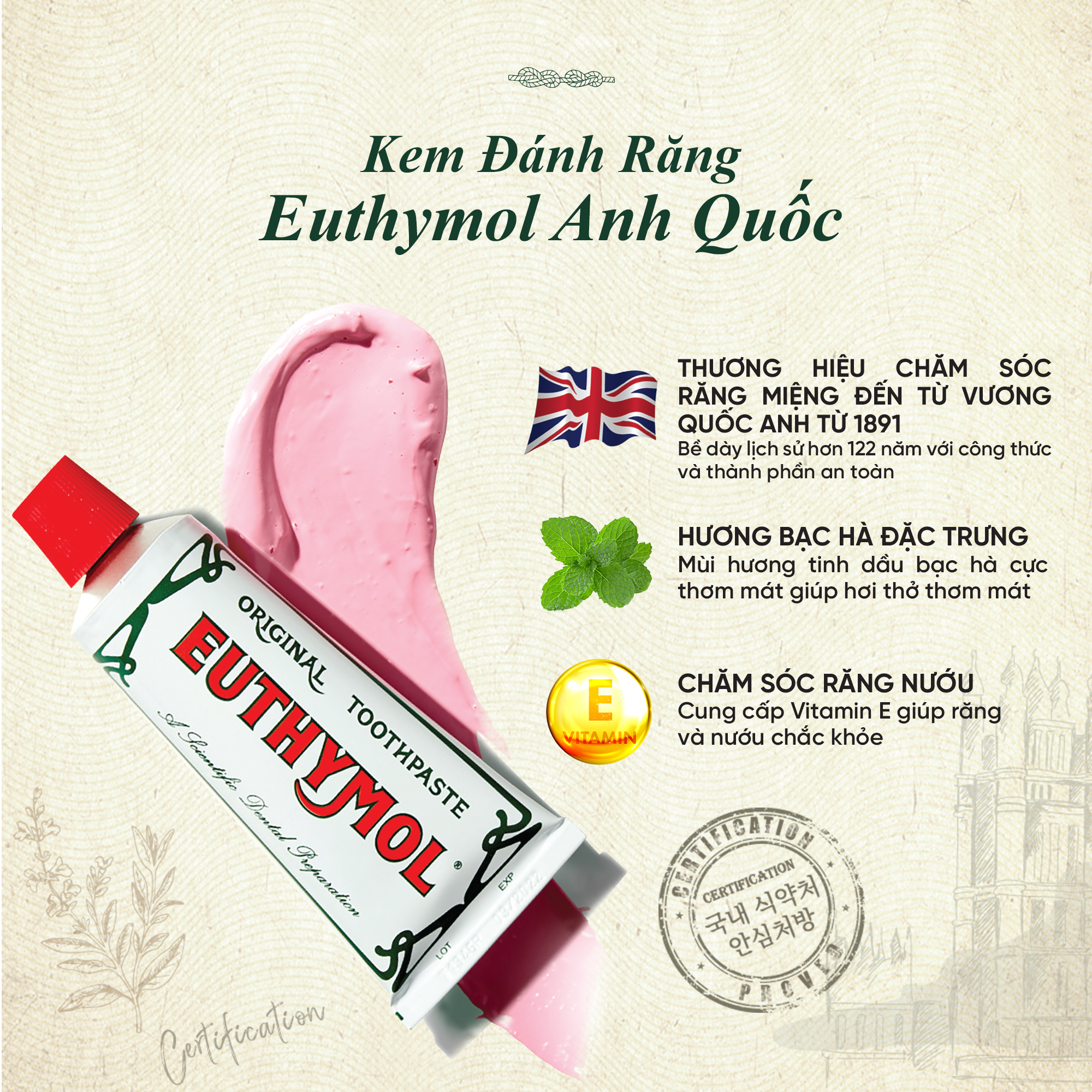 Kem đánh răng Euthymol Original Toothpaste 106g